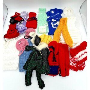 Vintage Barbie Fashion Clone Size knit knitted Crochet Clothing Lot 33 pieces